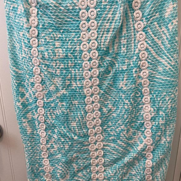 Lilly Pulitzer Macfarlane Shift Dress "Sea Cups" print in Teal - Picture 6 of 9